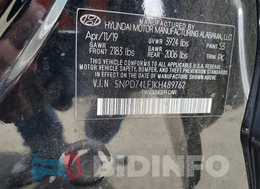 5NPD74LF1KH489762 Photo# 12