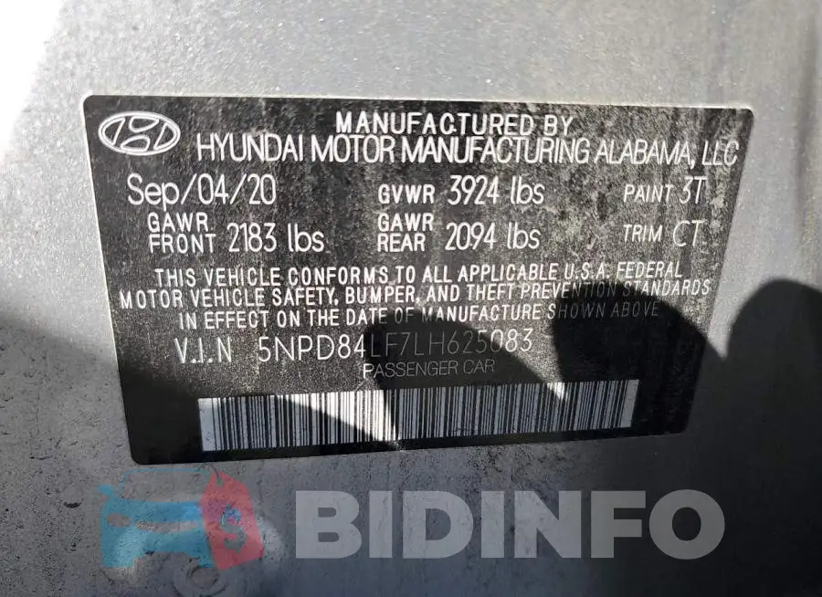 5NPD84LF7LH625083 Photo# 12
