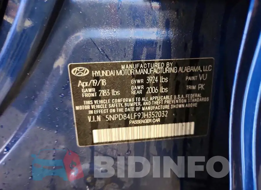 5NPD84LF9JH352032 Photo# 12