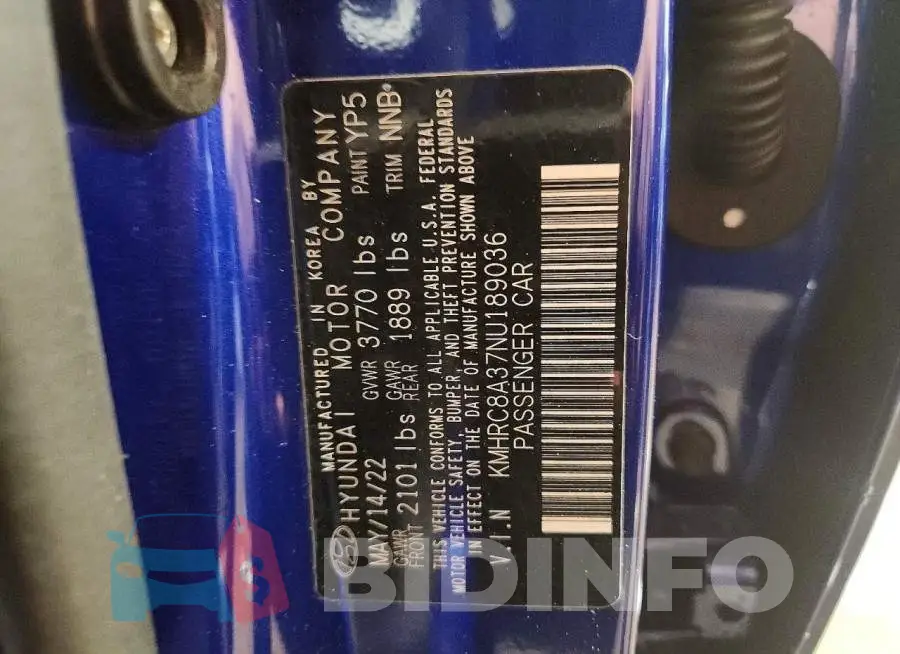 KMHRC8A37NU189036 Photo# 12