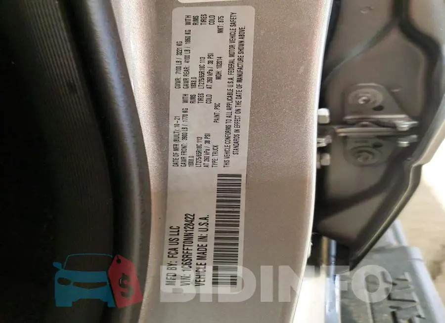 1C6SRFFT0NN128422 Photo# 13