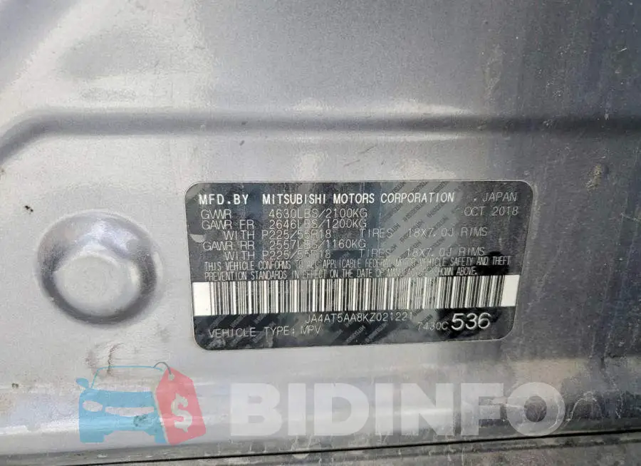 JA4AT5AA8KZ021221 Photo# 13