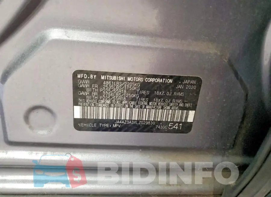 JA4AZ3A3XLZ029830 Photo# 13