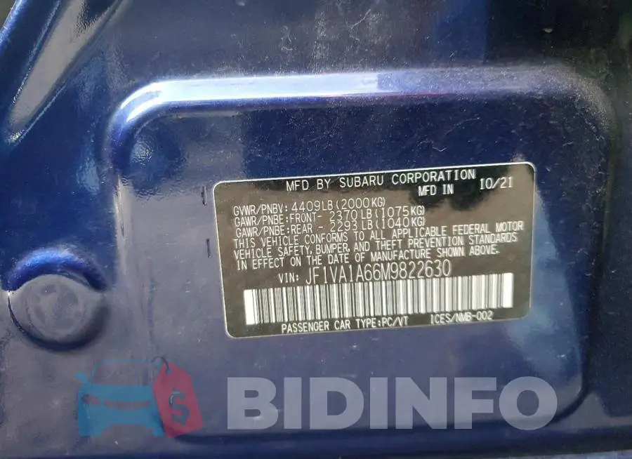 JF1VA1A66M9822630 Photo# 13