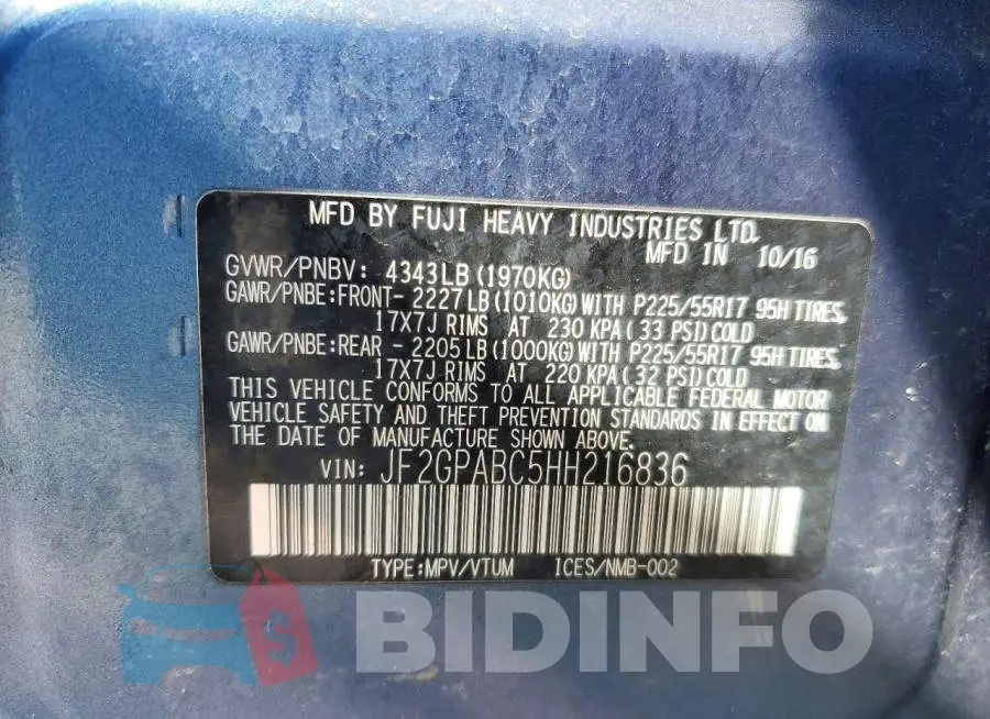 JF2GPABC5HH216836 Photo# 14