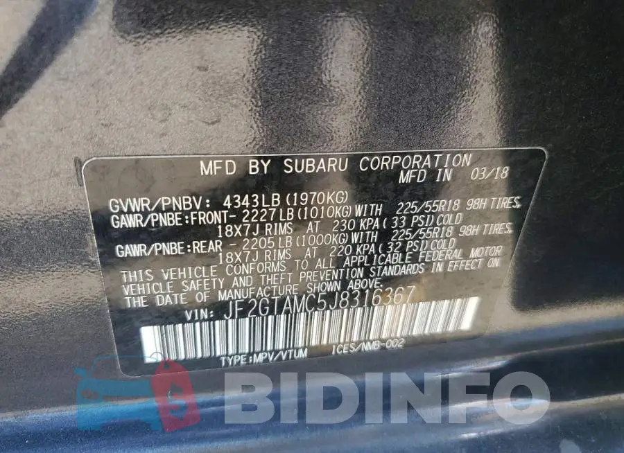 JF2GTAMC5J8316367 Photo# 13