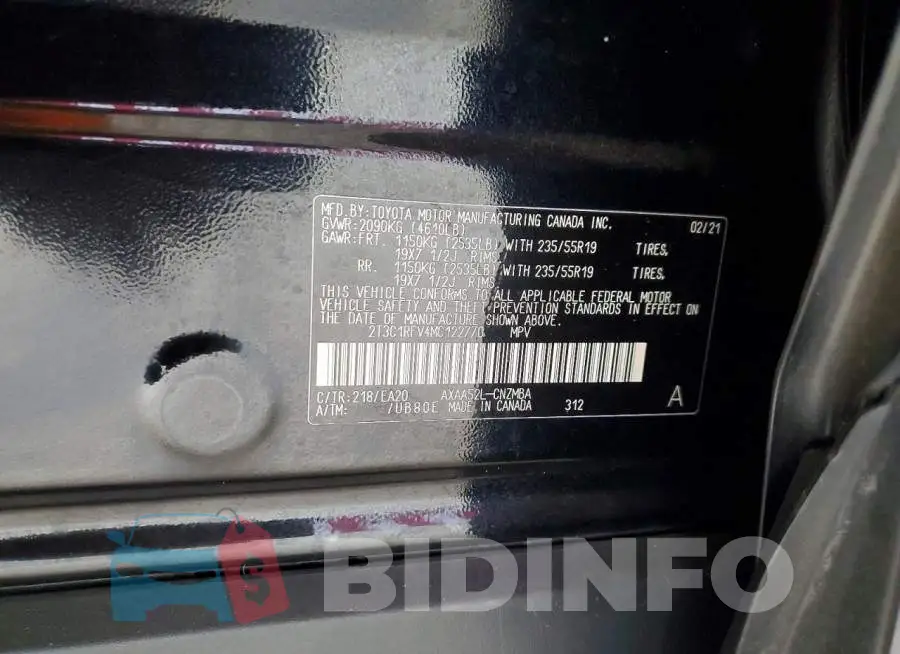 2T3C1RFV4MC122770 Photo# 13