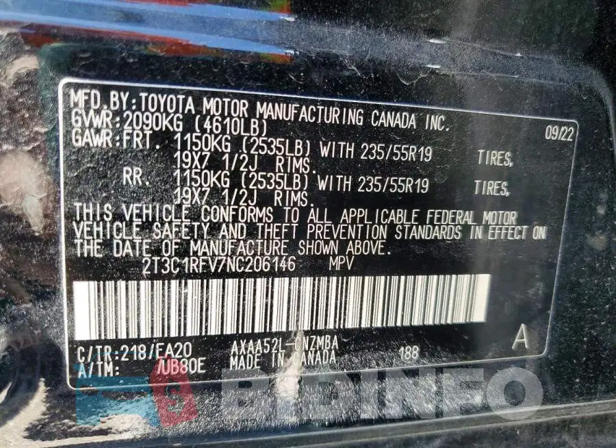 2T3C1RFV7NC206146 Photo# 14