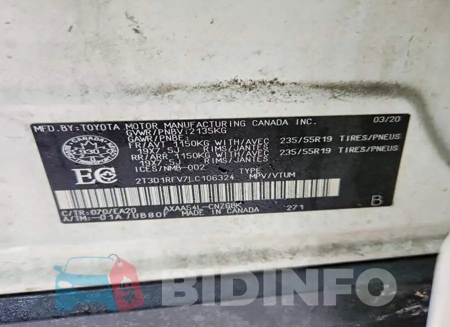 2T3D1RFV7LC106324 Photo# 13