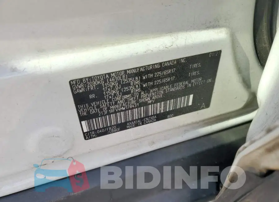 2T3F1RFV4MW178431 Photo# 12