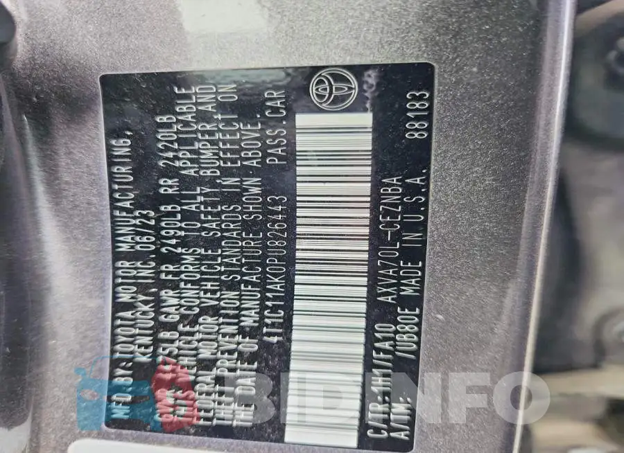 4T1C11AK0PU826443 Photo# 12