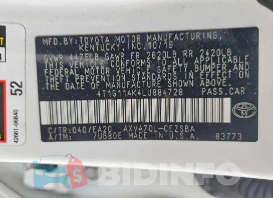 4T1G11AK4LU884728 Photo# 12