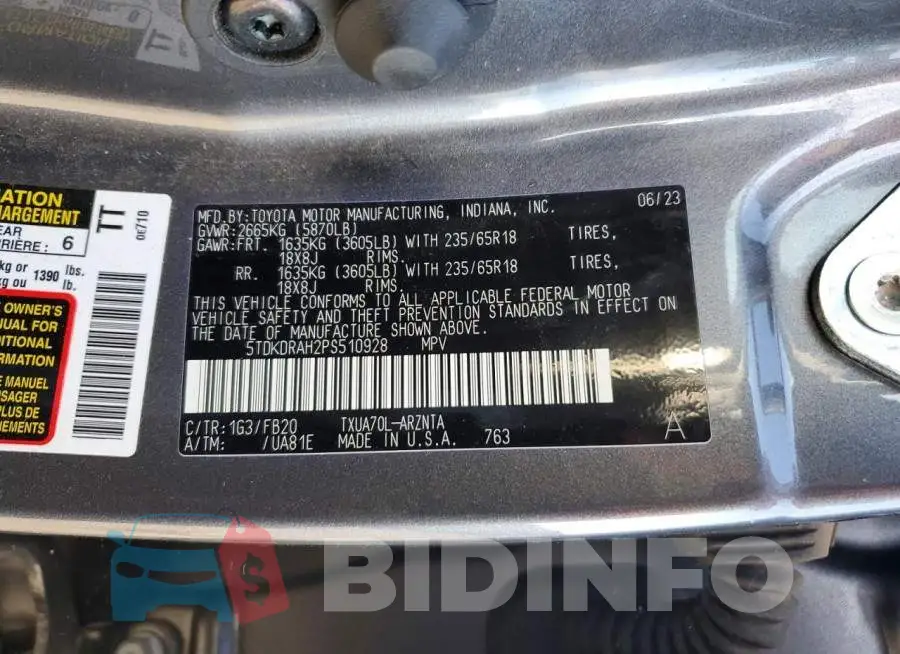 5TDKDRAH2PS510928 Photo# 14