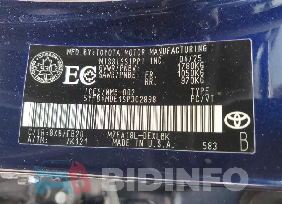 5YFB4MDE1SP302898 Photo# 13