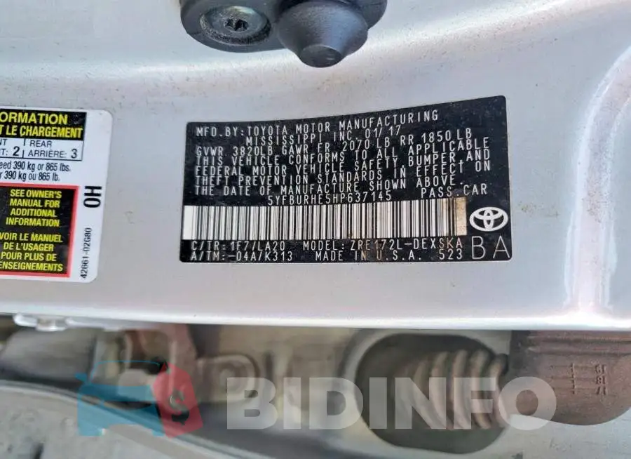5YFBURHE5HP637145 Photo# 13