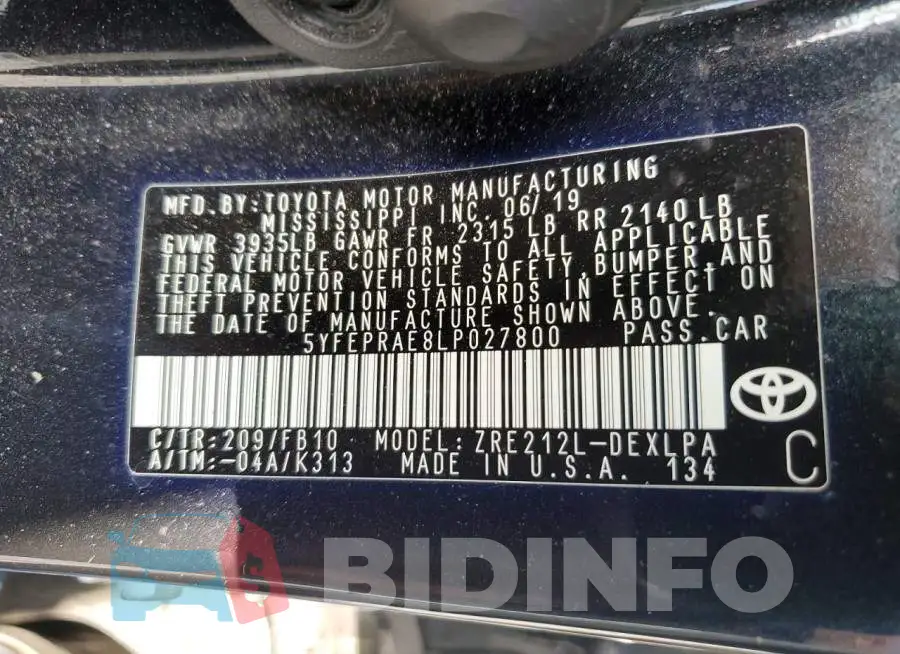 5YFEPRAE8LP027800 Photo# 12