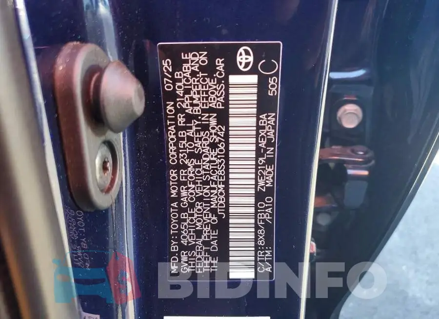 JTDBCMFE8S3106742 Photo# 12