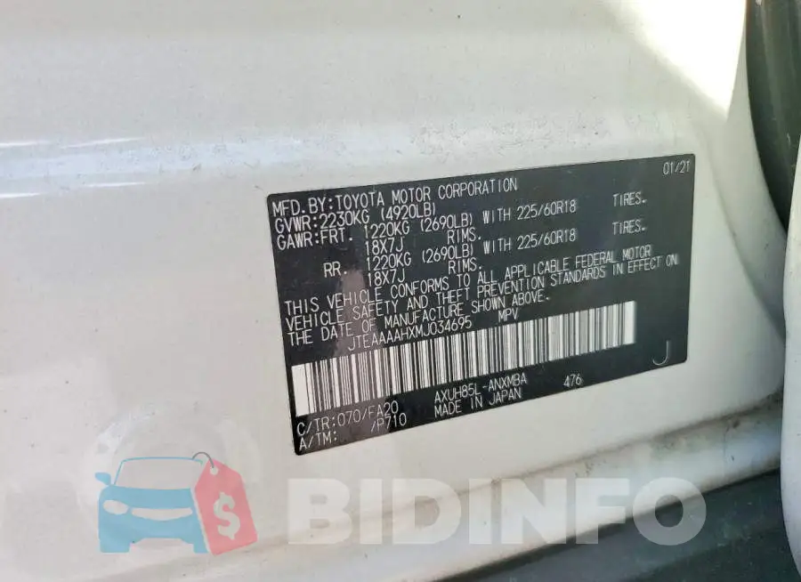 JTEAAAAHXMJ034695 Photo# 13