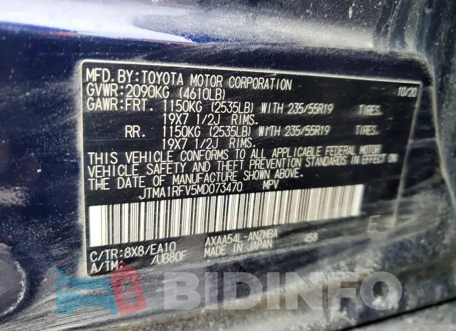 JTMA1RFV5MD073470 Photo# 12