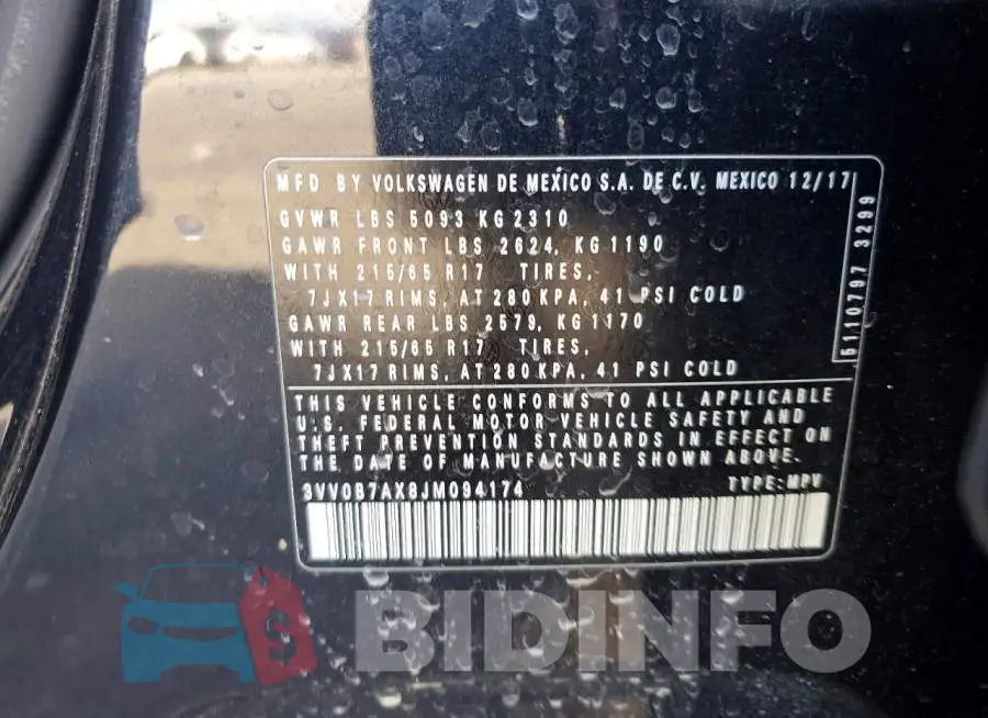 3VV0B7AX8JM094174 Photo# 13