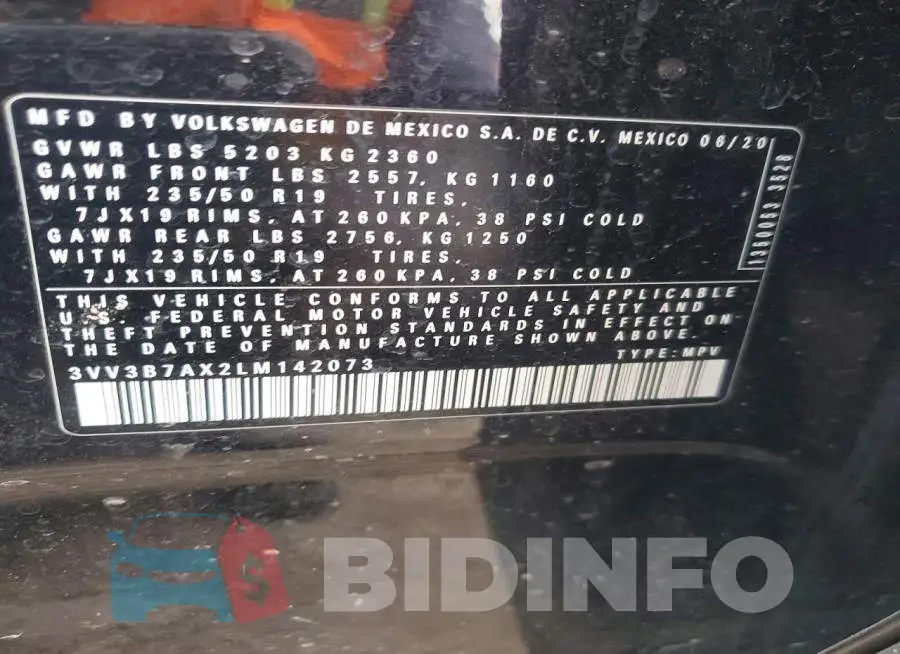 3VV3B7AX2LM142073 Photo# 14