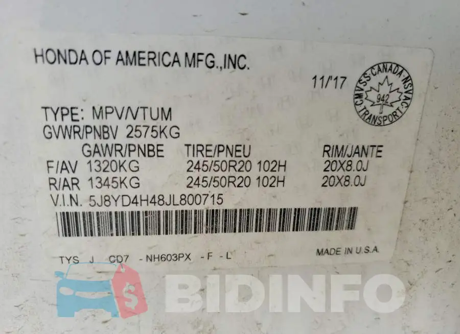 5J8YD4H48JL800715 Photo# 13