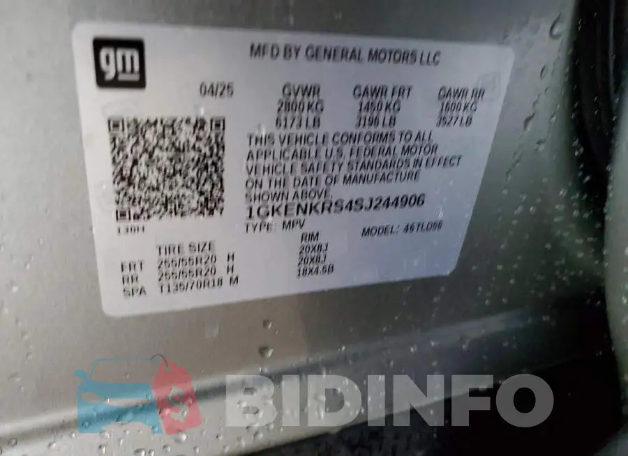1GKENKRS4SJ244906 Photo# 13