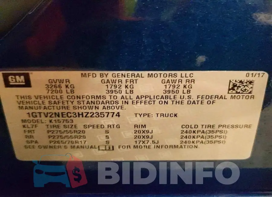 1GTV2NEC3HZ235774 Photo# 12