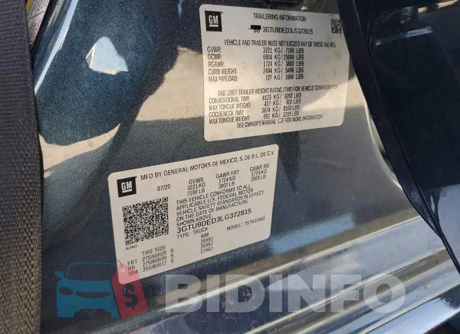 3GTU9DED3LG372815 Photo# 12
