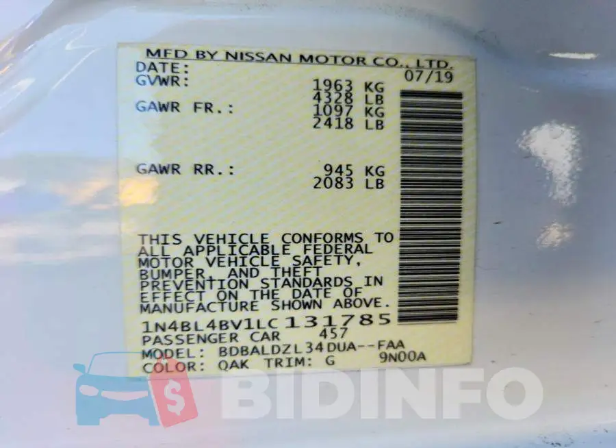 1N4BL4BV1LC131785 Photo# 12