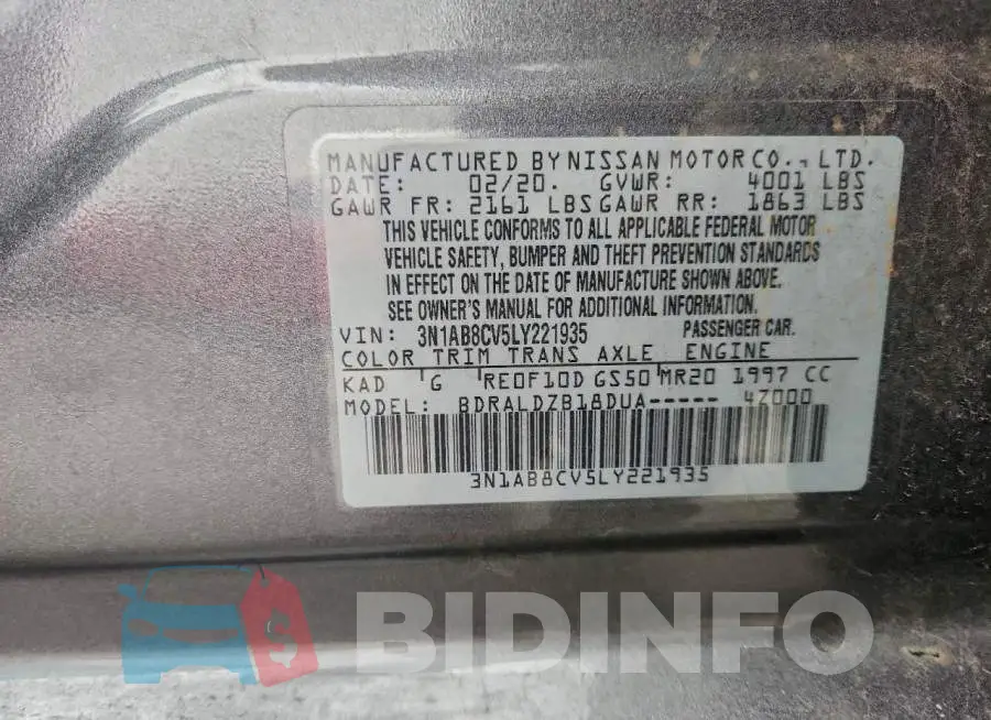 3N1AB8CV5LY221935 Photo# 12