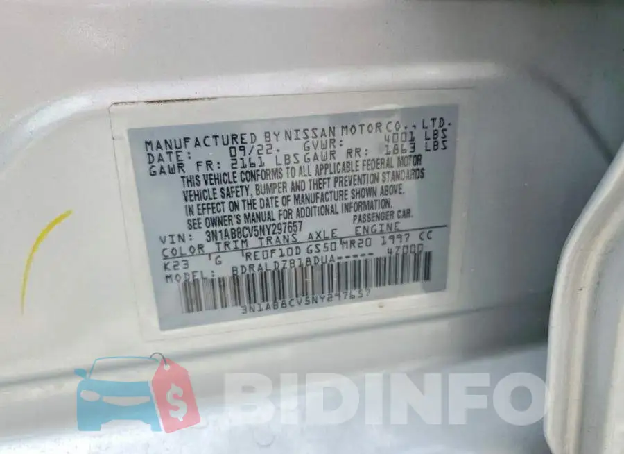 3N1AB8CV5NY297657 Photo# 12