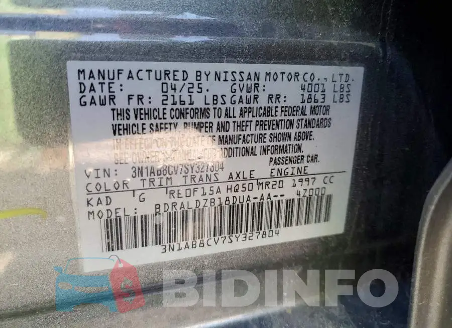 3N1AB8CV7SY327804 Photo# 12