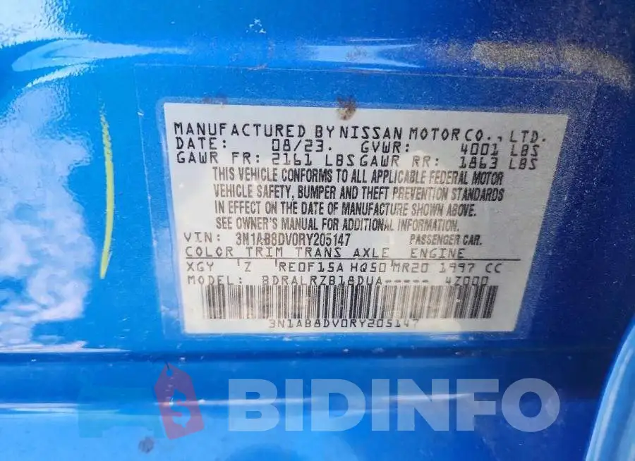 3N1AB8DV0RY205147 Photo# 13