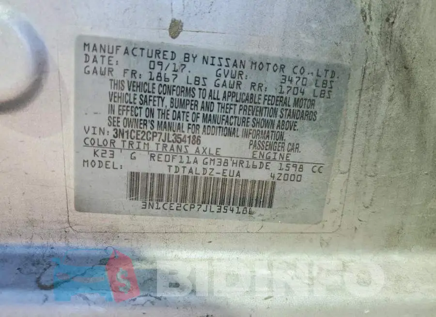 3N1CE2CP7JL354186 Photo# 12