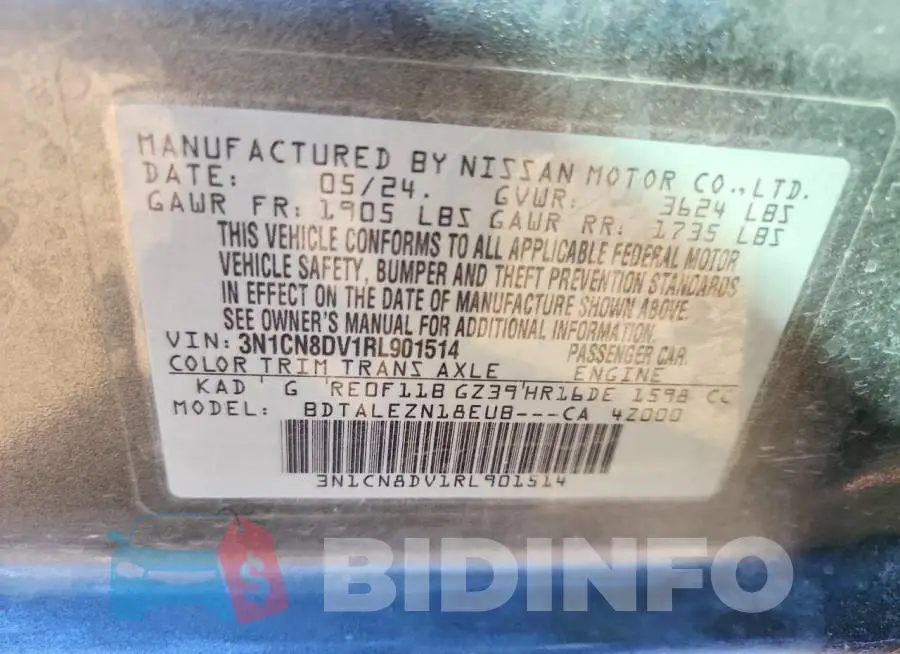 3N1CN8DV1RL901514 Photo# 12