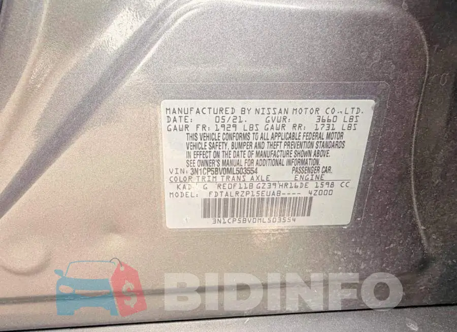 3N1CP5BV0ML503554 Photo# 10