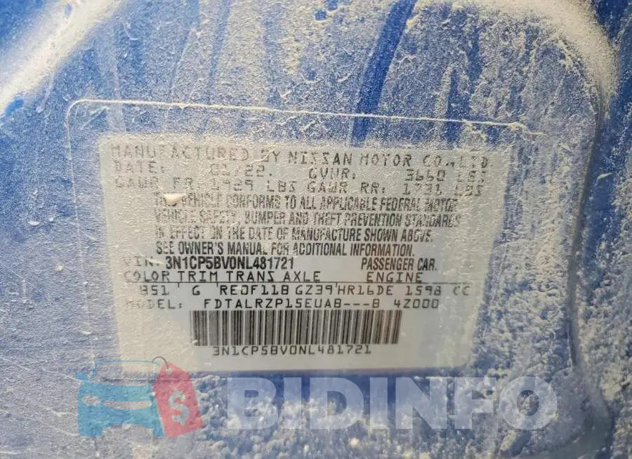 3N1CP5BV0NL481721 Photo# 13