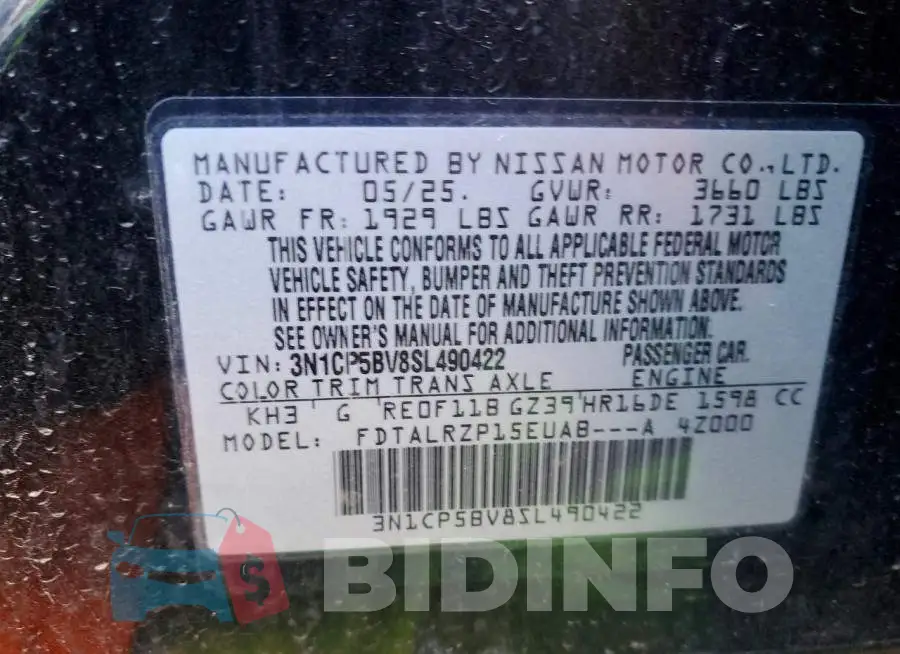 3N1CP5BV8SL490422 Photo# 12
