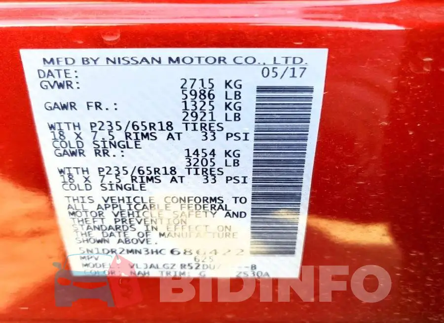 5N1DR2MN3HC686422 Photo# 13