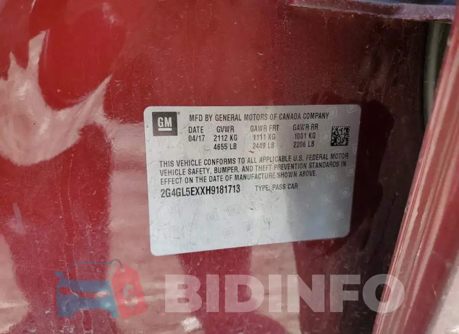 2G4GL5EXXH9181713 Photo# 12