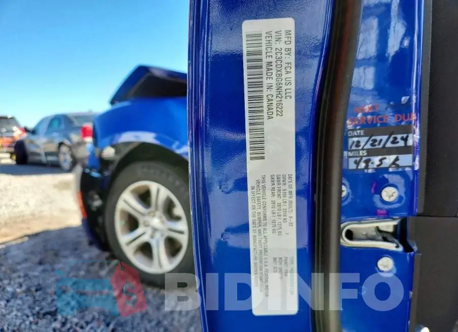 2C3CDXBG6NH216222 Photo# 12