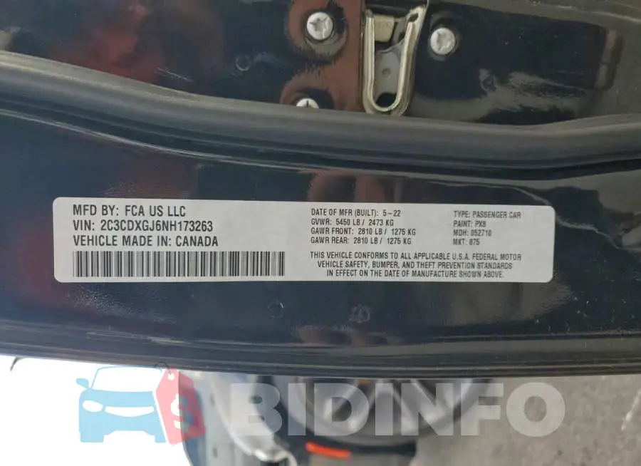 2C3CDXGJ6NH173263 Photo# 12