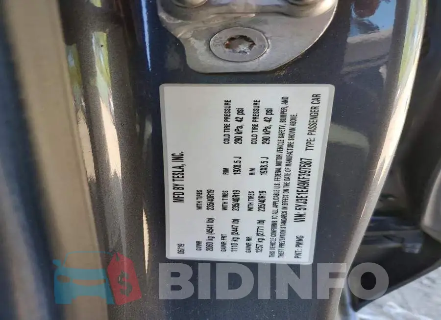 5YJ3E1EA9KF397587 Photo# 12