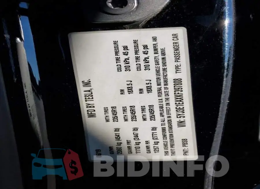 5YJ3E1EAXKF397808 Photo# 12