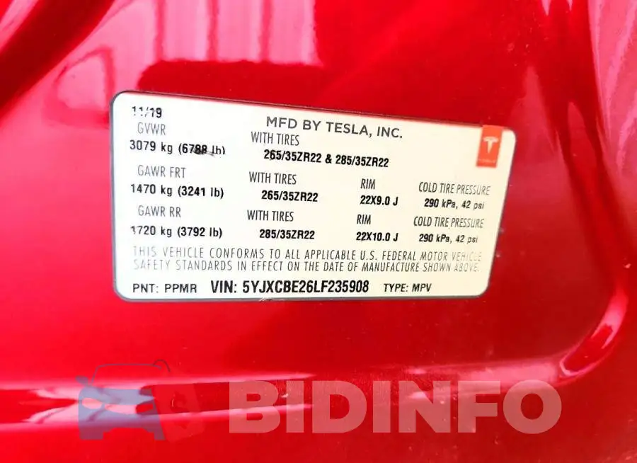 5YJXCBE26LF235908 Photo# 14