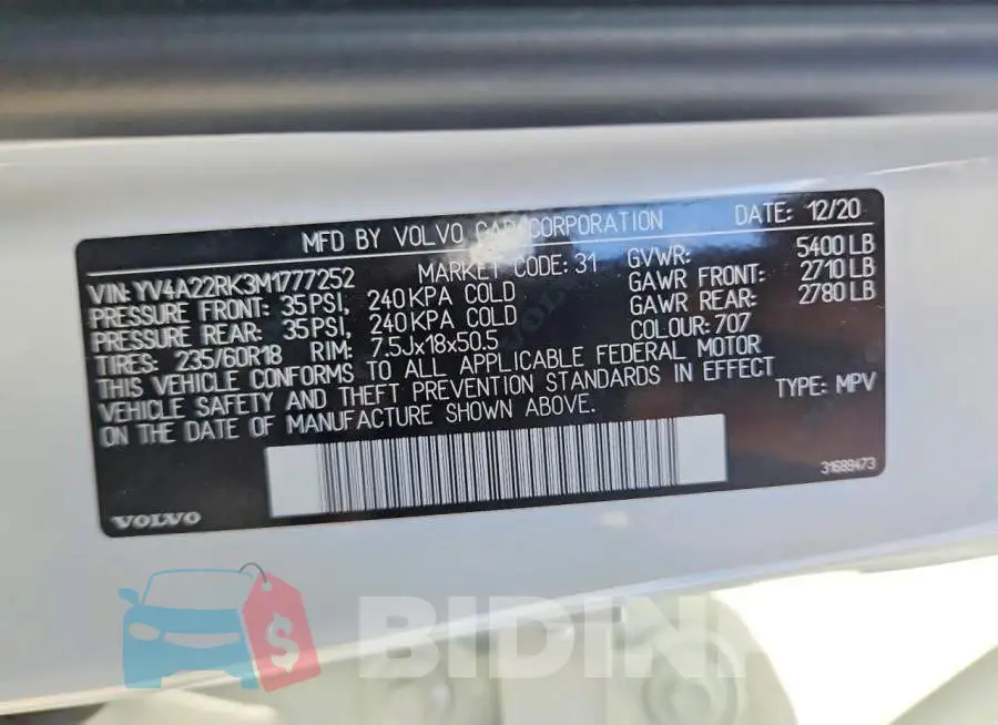 YV4A22RK3M1777252 Photo# 12