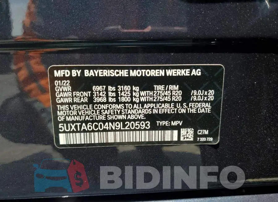5UXTA6C04N9L20593 Photo# 13
