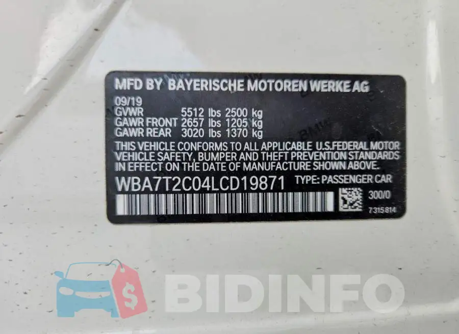 WBA7T2C04LCD19871 Photo# 12
