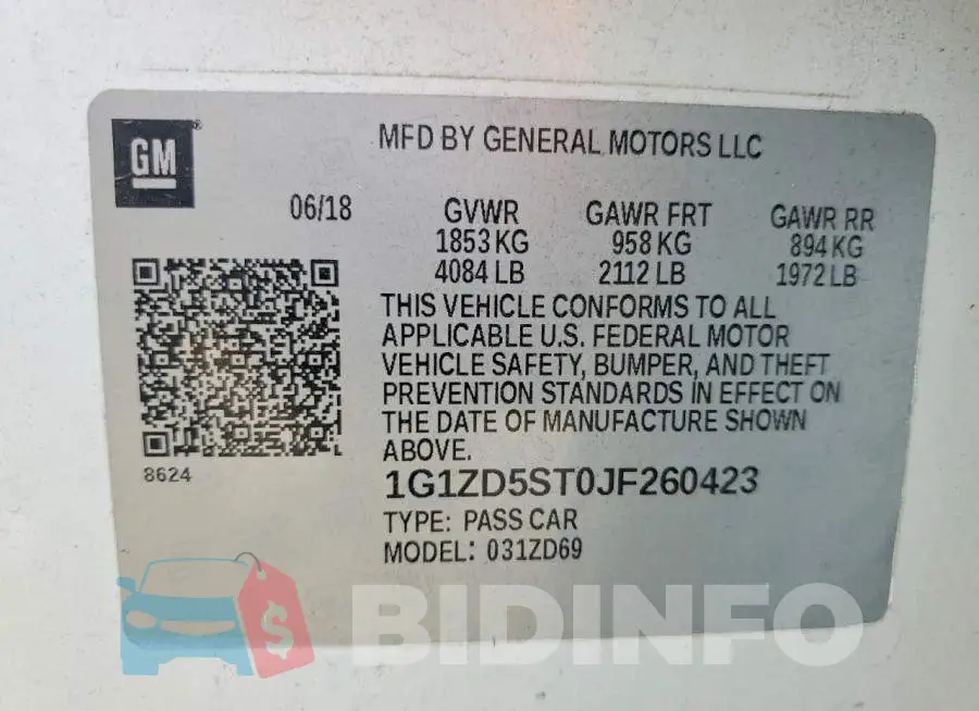 1G1ZD5ST0JF260423 Photo# 12